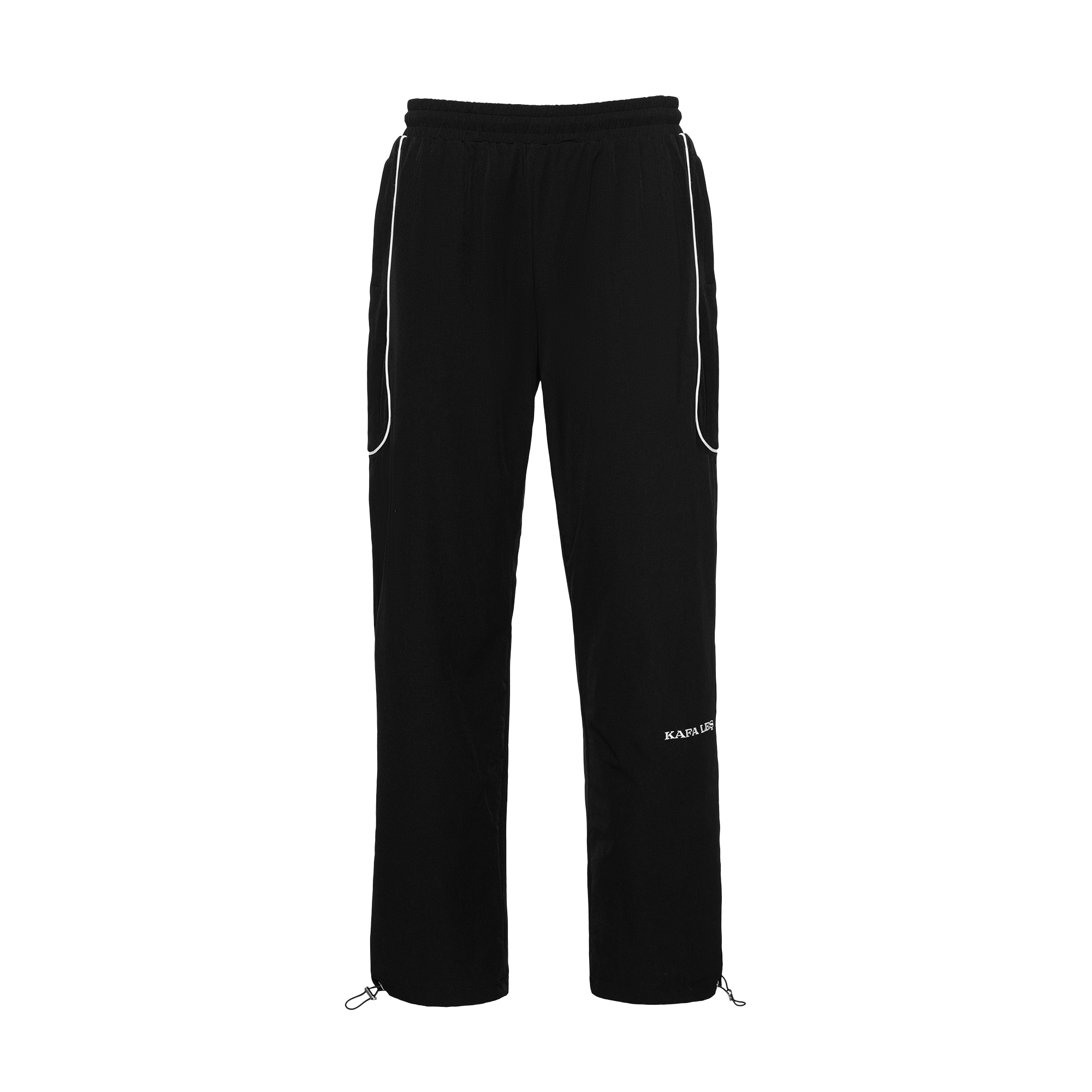 Black track pants with white stripe shop
