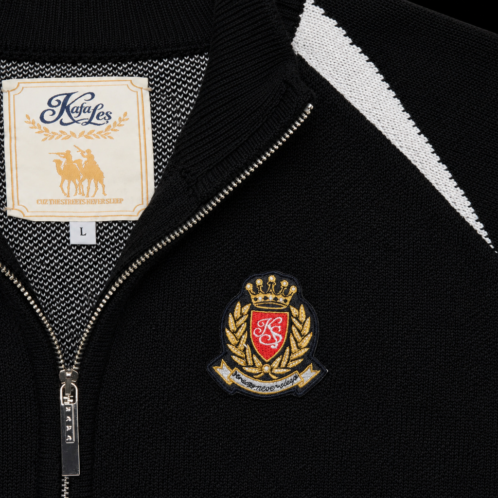 CLUB KNIT ZIPPER (BLACK)