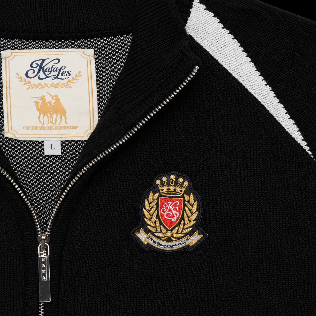 CLUB KNIT ZIPPER (BLACK)
