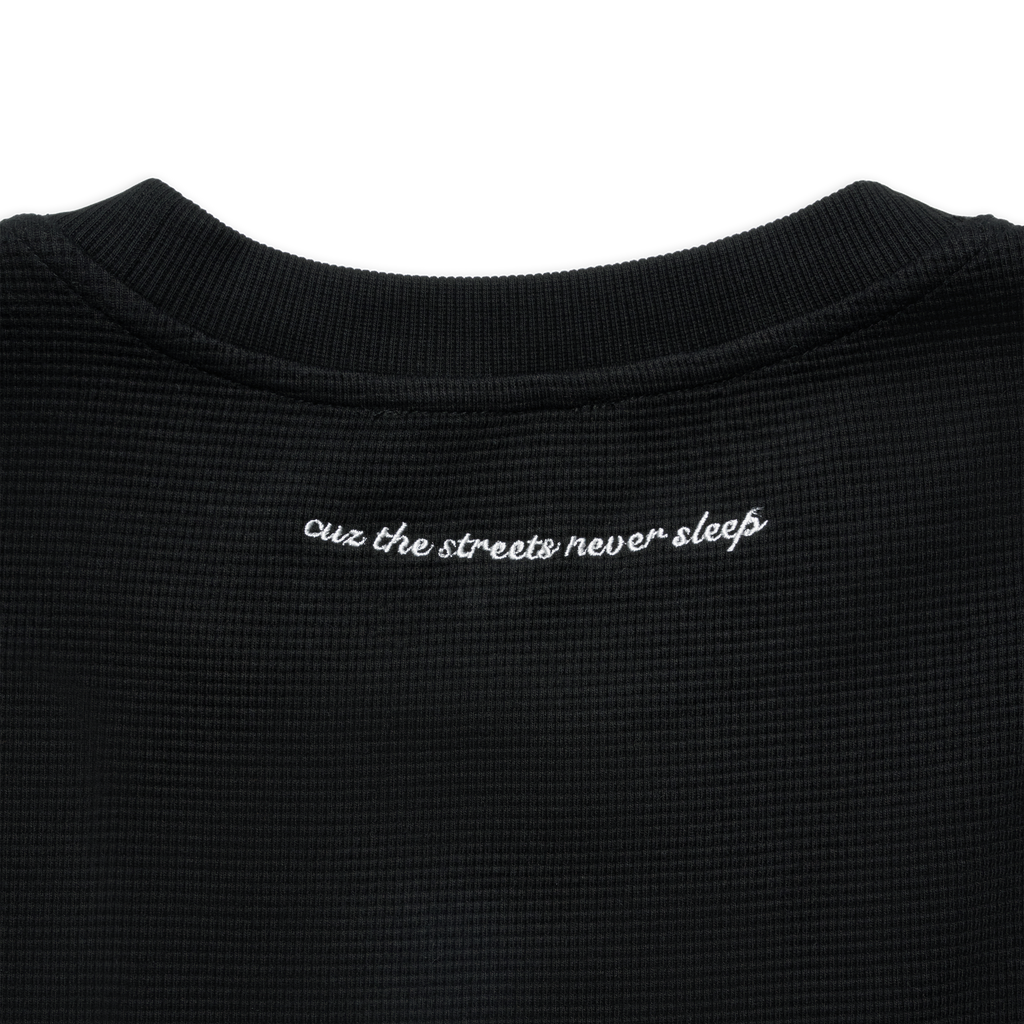 K-UNIT WAFFLE KNIT LONGSLEEVE (SCHWARZ)