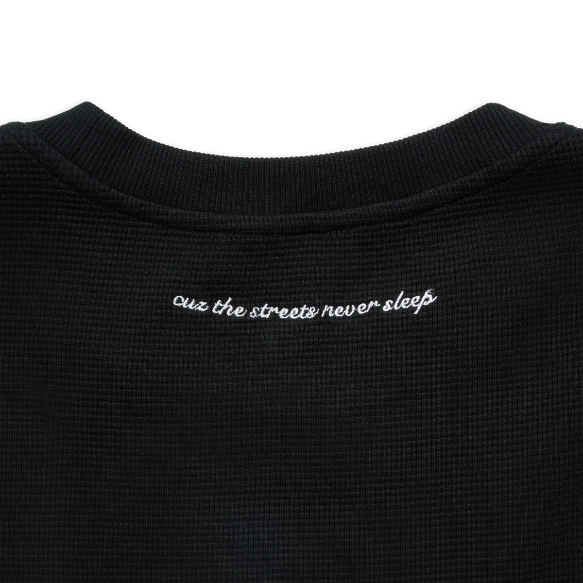K-UNIT WAFFLE KNITLONGSLEEVE (SCHWARZ)
