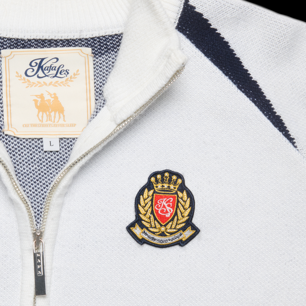 CLUB KNIT ZIPPER (WHITE)